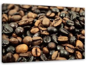 Obraz na plátně Černá a hnědá kávová zrna Rozměry: 60 x 40 cm