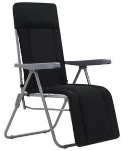 Skládací zahradní židle s poduškami 2 ks černé