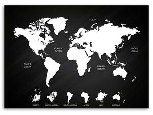 Obraz na plátně Mapa světa a kontinenty Rozměry: 60 x 40 cm