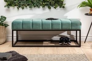 Moderní sametová lavice mátová – Aishe Invicta Interior