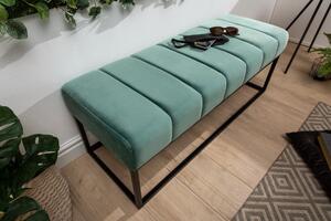 Moderní sametová lavice mátová – Aishe Invicta Interior