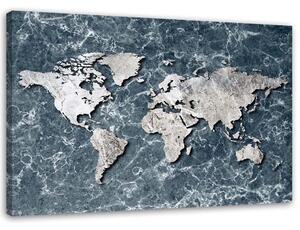 Obraz na plátně Mapa světa na mramoru Rozměry: 60 x 40 cm