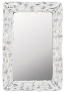 Zrcadlo s proutěným rámem 40 x 60 cm bílé