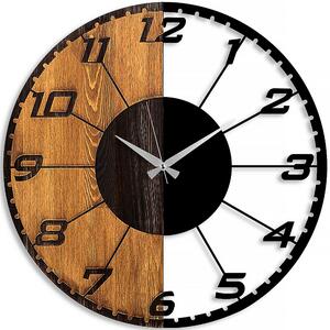 NÁSTĚNNÉ HODINY černá, barvy vlašských ořechů 56/56/3 cm - Nástěnné hodiny, Online Only