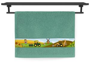 Dětský ručník Veba RUJANA tisk Malý farmář olivová Velikost: 30x50 cm