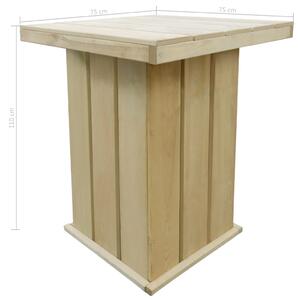 Barový stůl 75 x 75 x 110 cm impregnované borové dřevo