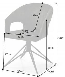Moderní sametová židle šedá – Eremos II Invicta Interior
