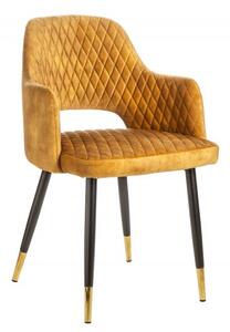 Luxusní sametová židle žlutá: Momos II Invicta Interior