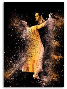 Obraz na plátně Pár tančící ve zlatém prachu Rozměry: 40 x 60 cm