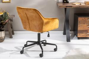 Moderní sametová kancelářská židle žlutá – Foibe II Invicta Interior