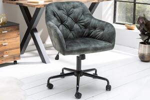 Moderní sametová kancelářská židle zelená - Titis Invicta Interior