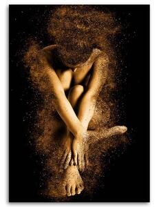 Obraz na plátně Nahé ženské tělo ve zlatém prachu Rozměry: 40 x 60 cm
