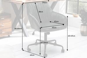 Moderní sametová kancelářská židle zelená – Foibe Invicta Interior
