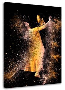 Obraz na plátně Pár tančící ve zlatém prachu Rozměry: 40 x 60 cm