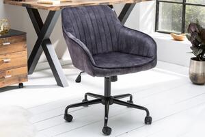 Moderní sametová kancelářská židle šedá – Foibe III