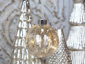 Chic Antique Vánoční ozdoba koule stříbrná LED