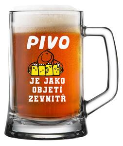 PIVO JE JAKO OBJETÍ ZEVNITŘ - pivní sklenice 0,5 l