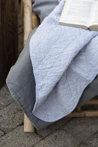 Ib Laursen Bavlněná deka bílo-modrá pruhovaná