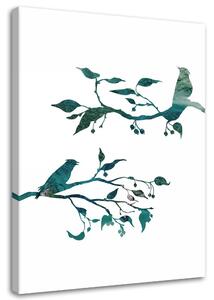 Obraz Ptáci na větvích Velikost: 40 x 60 cm, Provedení: Obraz na plátně