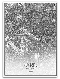 Obraz na plátně Plán města Paříž Rozměry: 40 x 60 cm