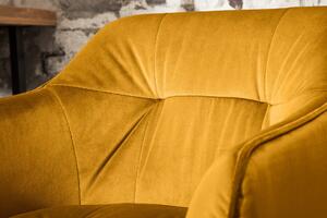 Moderní sametová barová židle žlutá Ardem II Invicta Interior