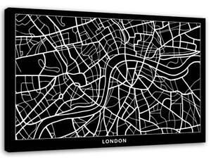 Obraz na plátně Plán města Londýna Rozměry: 60 x 40 cm