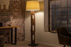 Dřevěná stojací lampa bílá - Ellion Invicta Interior