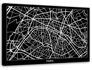 Obraz na plátně Paříž mapa ulic Rozměry: 60 x 40 cm