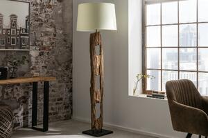 Dřevěná stojací lampa bílá - Ellion Invicta Interior