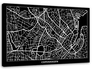 Obraz na plátně Plán města Kodaň Rozměry: 60 x 40 cm