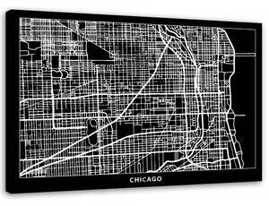 Obraz na plátně Plán města Chicago Rozměry: 60 x 40 cm
