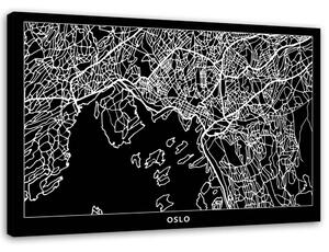 Obraz na plátně Plán města Oslo Rozměry: 60 x 40 cm