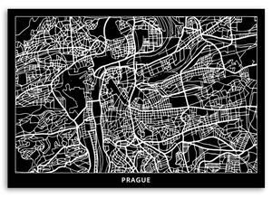 Obraz na plátně Plán města Prahy Rozměry: 60 x 40 cm