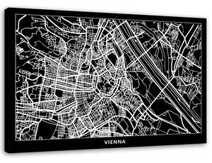 Obraz na plátně Plán města Vídeň Rozměry: 60 x 40 cm