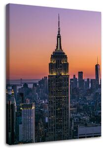 Obraz na plátně Empire state building při západu slunce Rozměry: 40 x 60 cm