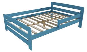 Vomaks Dětská postel se zábranou VMK008D KIDS Rozměr: 90 x 160 cm, Barva: barva modrá + bílá