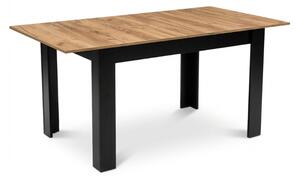 Rozkládací jídelní stůl MADO 120/160x80 cm, černá/dub craft
