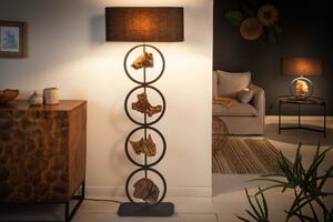 Designová dřevěná stojací lampa - Olixe Invicta Interior
