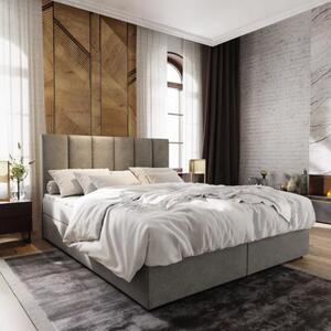 Čalouněná postel boxspring MERALIS 160x200 cm šedá Matrace: Matrace Bonell pružinová