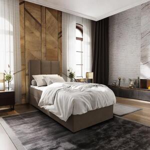 Čalouněná postel boxspring MERALIS 100x200 cm hnědá Matrace: Matrace Bonell pružinová