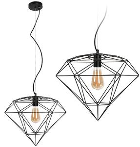 Toolight - Závěsná lampa 1xE27 DIAMENT 392197, černá, OSW-08570