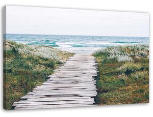 Obraz na plátně Dřevěná cesta k moři Rozměry: 60 x 40 cm