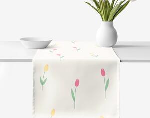 Goldea běhoun na stůl 100% bavlněné plátno - tulipány 35x160 cm