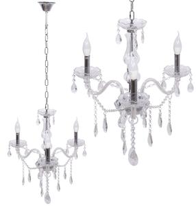 Toolight - Křišťálový závěsný lustr 3xE14 60W 300752, stříbrná, OSW-04601