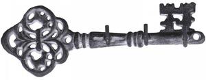 Věšák ve tvaru klíče se třemi háčky šedý