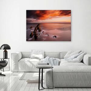 Obraz na plátně Oranžová obloha u moře Rozměry: 60 x 40 cm
