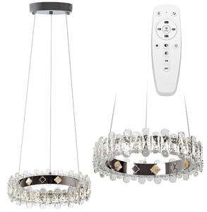 Toolight Toolight, LED závěsné svítidlo s křišťály APP1041-CP + dálkové ovládání, chromová, OSW-09472
