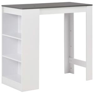 280216 Bar Table with Shelf White 110x50x103 cm
