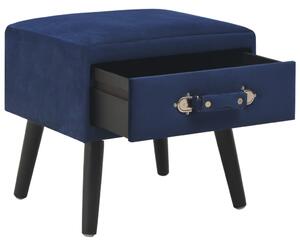 Noční stolek modrý 40 x 35 x 40 cm samet