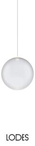 Lodes Designové závěsné LED svítidlo RANDOM SOLO, 1W, ø 14 cm, CRI90 Teplota světla: 2700K, Barva stínidla: Sněhově bílá, Barva kabelu: transparentní
